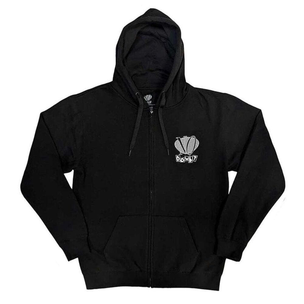 No Doubt Unisex Adult Checked Logo Full Zip Hoodie / Black